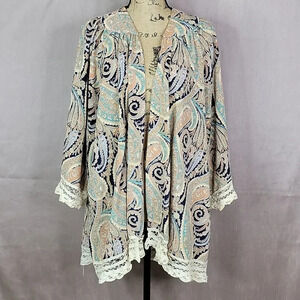JODIFL Paisley and Floral Lacey Kimono Large‎